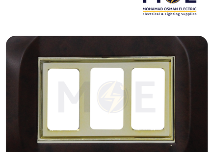Abbas Mirna Cover Plate Gold*Abanos Delux Matt 3module | 2400-18-MRN-ADP | بلاك مثلث ميرنا ذهبي على بني ابانوس فاخر مات مع ادبتر
