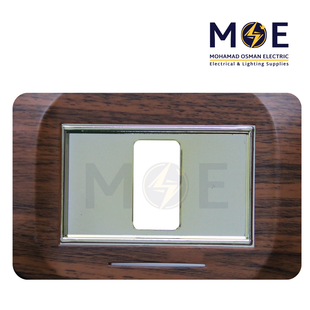 Abbas Mirna Cover Plate Gold*Black Aro Matt 1module | 2400-08-MRN-ADP | بلاك مفرد ميرنا ذهبي على خشبي سندياني ارو اسود مات مع ادبتر