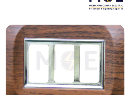 Abbas Mirna Cover Plate Gold*Black Aro Matt 3module | 2400-08-MRN-ADP | بلاك مثلث ميرنا ذهبي على خشبي سندياني ارو اسود مات مع ادبتر