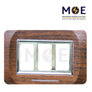 Abbas Mirna Cover Plate Gold*Black Aro Matt 3module | 2400-08-MRN-ADP | بلاك مثلث ميرنا ذهبي على خشبي سندياني ارو اسود مات مع ادبتر