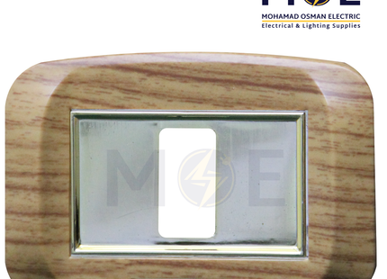 Abbas Mirna Cover Plate Gold*Zan Matt 1module | 2400-09-MRN-ADP | بلاك مفرد ميرنا ذهبي على خشبي زان مات مع ادبتر