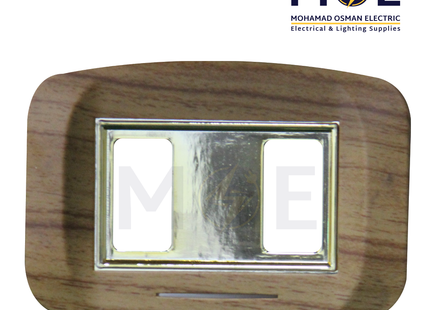 Abbas Mirna Cover Plate Gold*Zan Matt 2module | 2400-09-MRN-ADP | بلاك مجوز ميرنا ذهبي على خشبي زان مات مع ادبتر