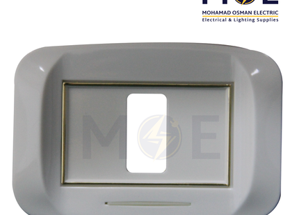 Abbas Mirna Cover Plate White*White 1module | 2400-01-MRN-ADP | بلاك مثلث ابيض على ابيض مع ادبتر