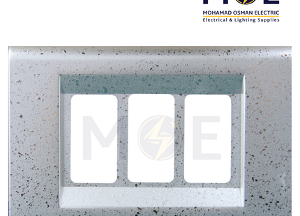 Abbas Nova Cover Plate Silver Stars 3module | 2201-08-NOV | بلاك مثلث نجوم فضي