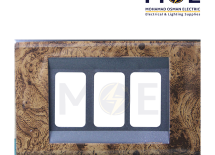 Abbas Nova Cover Plate Wooden Aro 3module | 2201-04-NOV | بلاك مثلث خشبي ارو