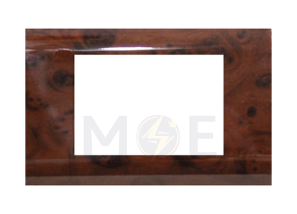 Abbas/ Legrand Sama Cover Plate Abanos Delux Gloss 3module | 3300-01-SMA | بلاك مثلث سما بني ابانوس فاخر لميع