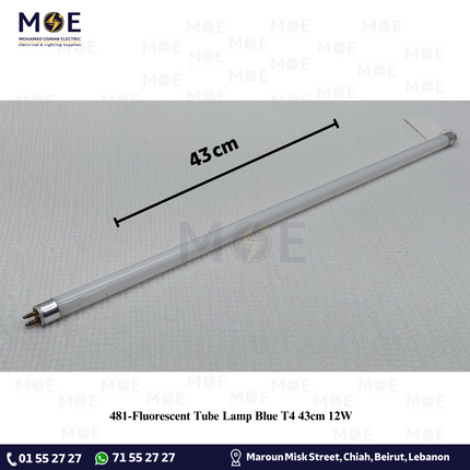 Fluorescent Tube Lamp Blue T4 43cm 12W