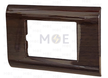 Abbas/ Legrand Sama Cover Plate Dark Wooden Gloss 3module | 3300-04-SMA | بلاك مثلث سما خشبي غامق بني محروق لميع
