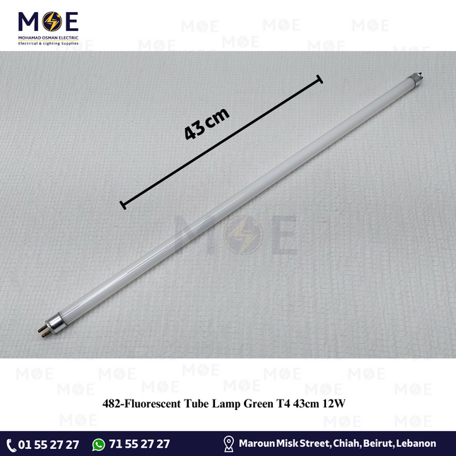 Fluorescent Tube Lamp Green T4 43cm 12W