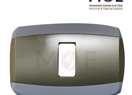 Abbas Yasmin Cover Plate Gold Matt*White 1module | 2500-06-ysn-ADP | بلاك مفرد ذهبي مات على ابيض مع ادبتر