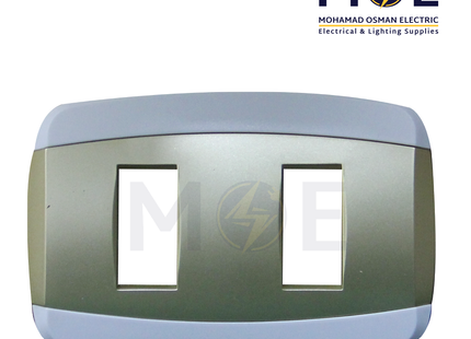 Abbas Yasmin Cover Plate Gold Matt*White 2module | 2500-06-ysn-ADP | بلاك مجوز ذهبي مات على ابيض مع ادبتر