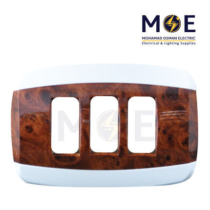 Abbas Yasmin Cover Plate Wooden Light Gloss*White 3module | 2500-07-ysn-ADP