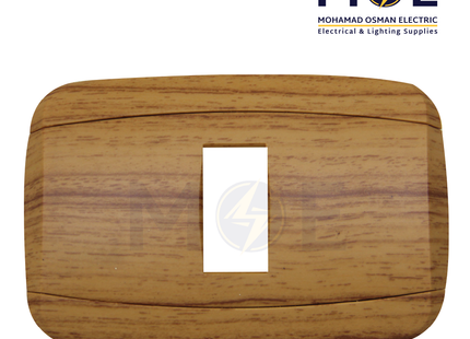 Abbas Yasmin Cover Plate Zan Matt*Zan Matt 1module | 2500-08-ysn-ADP | بلاك مفرد خشبي جوزي زان مات على زان مات مع ادبتر
