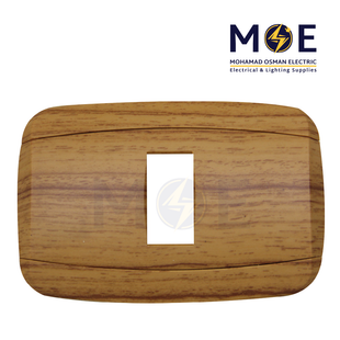 Abbas Yasmin Cover Plate Zan Matt*Zan Matt 1module | 2500-08-ysn-ADP | بلاك مفرد خشبي جوزي زان مات على زان مات مع ادبتر