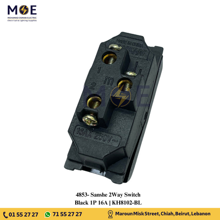 Sanshe 2Way Switch Black 1P 16A | KH8102-BL