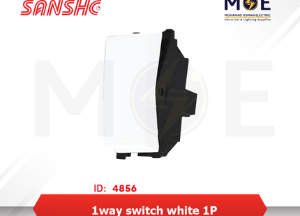 Sanshe 1way switch white 1P 16A | KH8101-001298 | مفتاح مفرد ابيض