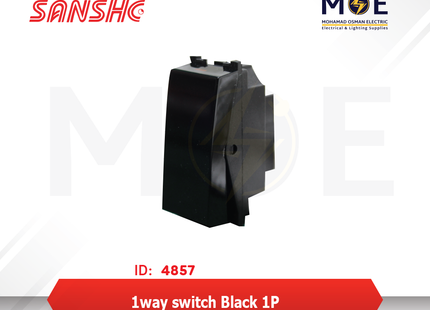 Sanshe 1way switch Black 1P 16A | KH8101-BL | مفتاح مفرد اسود