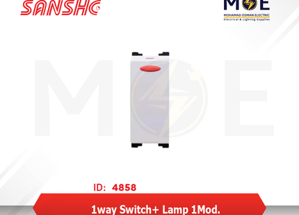 Sanshe 1way Switch+ Lamp 1P 16A 1module | KH8105 | مفتاح مفرد مع لمبة