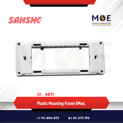 Sanshe Plastic Mounting Frame 6module | KH6120-001327