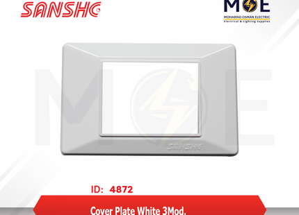 Sanshe Cover Plate White 3module | KH83-000-001329 | بلاك بلاستيك ابيض