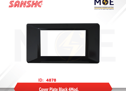 Sanshe Cover Plate Black 4module | KH834-101 | بلاك بلاستيك اسود
