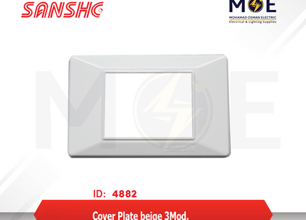 Sanshe Cover Plate Beige 3module | KH83-015 | بلاك بلاستيك بيج فاتح