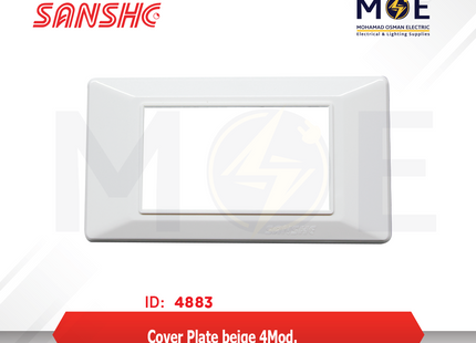Sanshe Cover Plate Beige 4module | KH834-015 | بلاك بلاستيك بيج فاتح