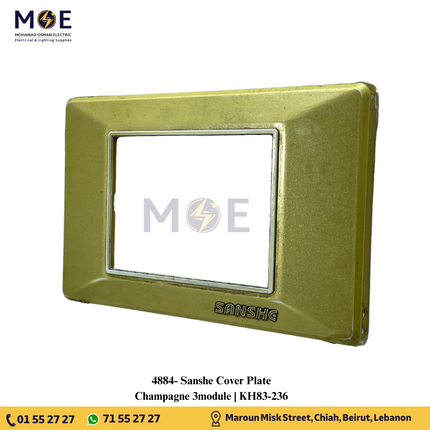 Sanshe Cover Plate Champagne 3module | KH83-236