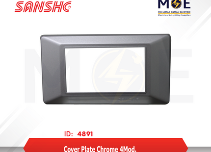 Sanshe Cover Plate Chrome 4module | KH834-209 | بلاك بلاستيك كروم ناشف