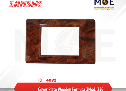 Sanshe Cover Plate Wooden Formica 3module 226 | KH83-226 | بلاك بلاستيك فورميكا خشبي