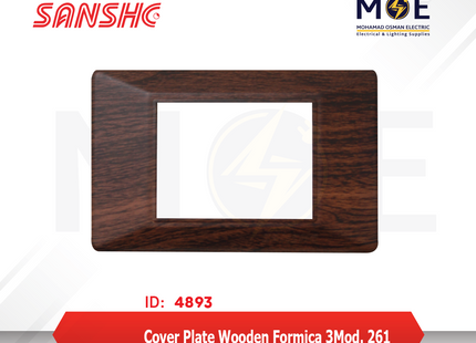 Sanshe Cover Plate Wooden Formica 3module 261 | KH83-261 | بلاك بلاستيك فورميكا خشبي