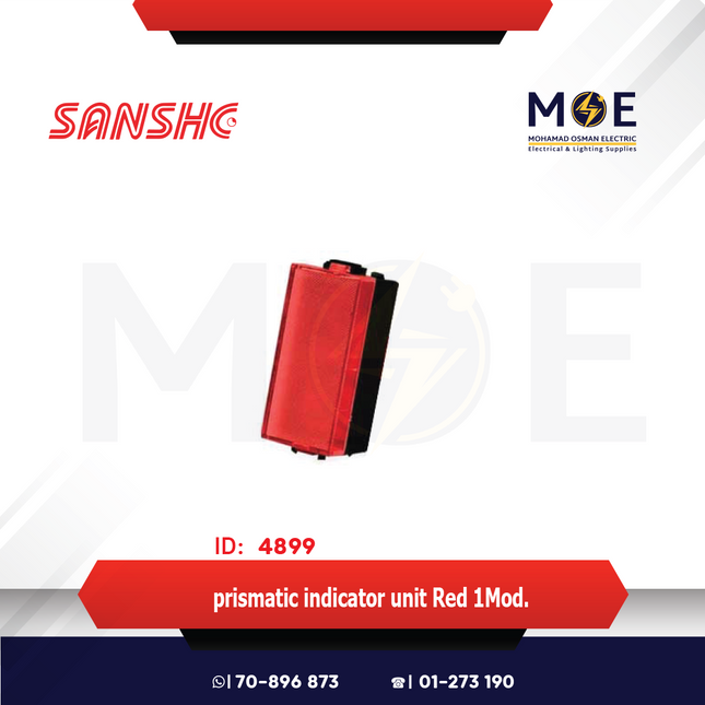 Sanshe prismatic indicator unit Red 1Module | KH1127-R | لمبة اشارة احمر