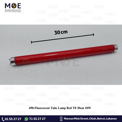 Fluorescent Tube Lamp Red T8 30cm 10W