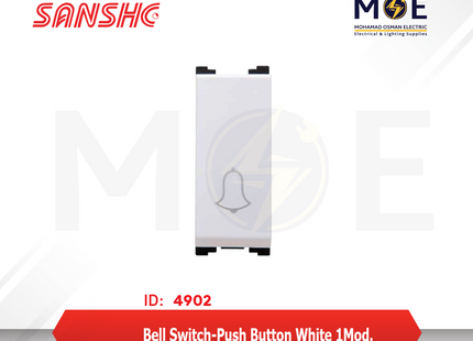Sanshe Bell Switch/ Push Button White 1Module | KH8108-001302 | كباس جرس داخلي مفرد ابيض