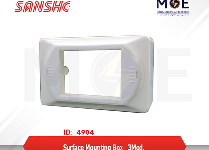 Sanshe Surface Mounting Box 3module | KH 333 | بوات ظاهر ابيض