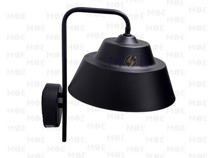Pigozzo Aluminum Gooseneck Wall Light Black E27 | WL-F503 | ابليك حائط المنيوم خارجي اسود