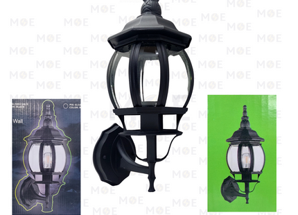 Pigozzo Garden Light Side-Wall Black E27 45cm | GL5003 SW/S B | فانوس حائط منفخ صغير اسود