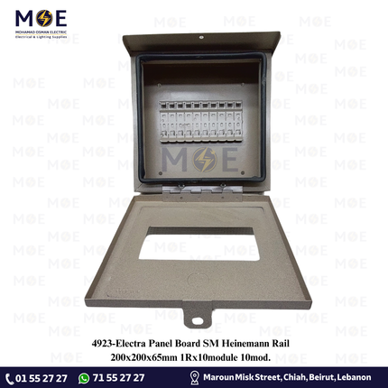 Electra Panel Board SM Heinemann Rail 200x200x65mm 1Rx10module 10mod.