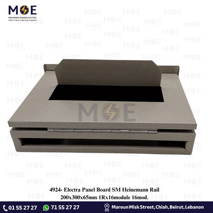 Electra Panel Board SM Heinemann Rail 200x300x65mm 1Rx16module 16mod.