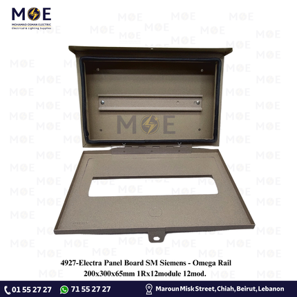 Electra Panel Board SM Siemens/Omega Rail 200x300x65mm 1Rx12module 12mod.