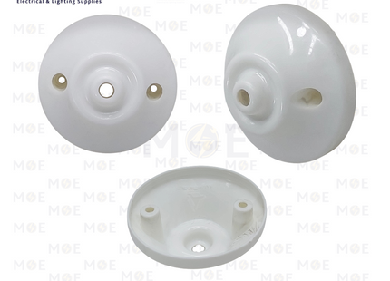 Equiplast Conical Plastic Ceiling Light Cap Cover Small White | 000067 | روزاز بلاستيك ابيض صغير
