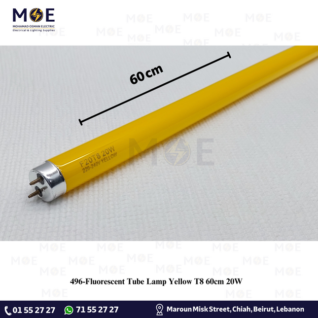 Fluorescent Tube Lamp Yellow T8 60cm 20W