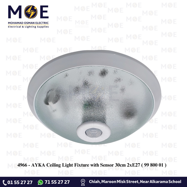 AYKA Ceiling Light / Downlight without lamp with Sensor 30cm 2xE27 |  99 800 01