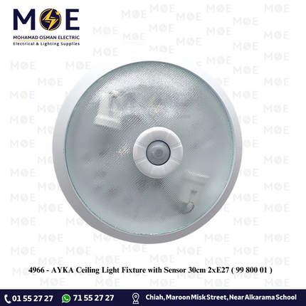 AYKA Ceiling Light / Downlight without lamp with Sensor 30cm 2xE27 |  99 800 01