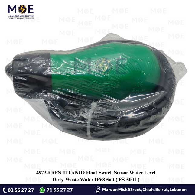 FAES TITANIO Float Switch Sensor Water Level Dirty/Waste Water IP68 5mt | FS-5001