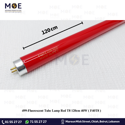 Fluorescent Tube Lamp Red T8 120cm 40W | F40T8