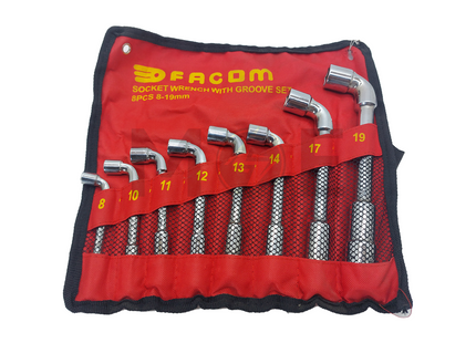 Facom Industrial L-Angled Socket Wrench Industrial Set 8Pcs 8-19mm