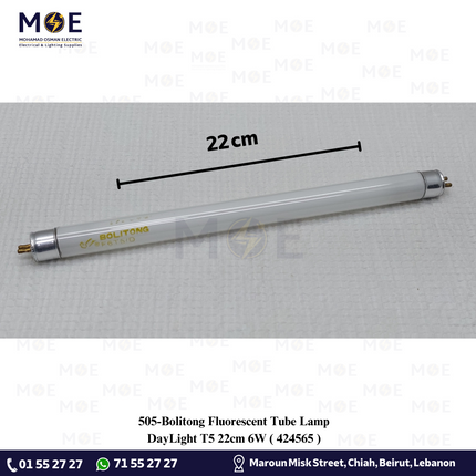 Bolitong Fluorescent Tube Lamp DayLight T5 22cm 6W | 424565