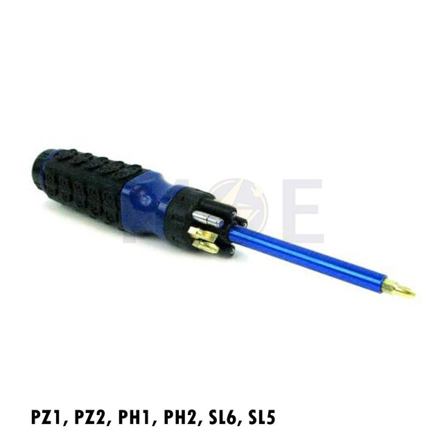 Illuminated Magnetic Screwdriver With Light & With 5 Assorted Bits & Telescopic Magnetic ROD | JM-8-1969