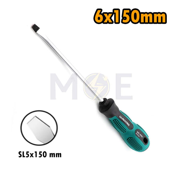Qungong Slotted Screwdriver Rubber Handle 6X150mm  9907